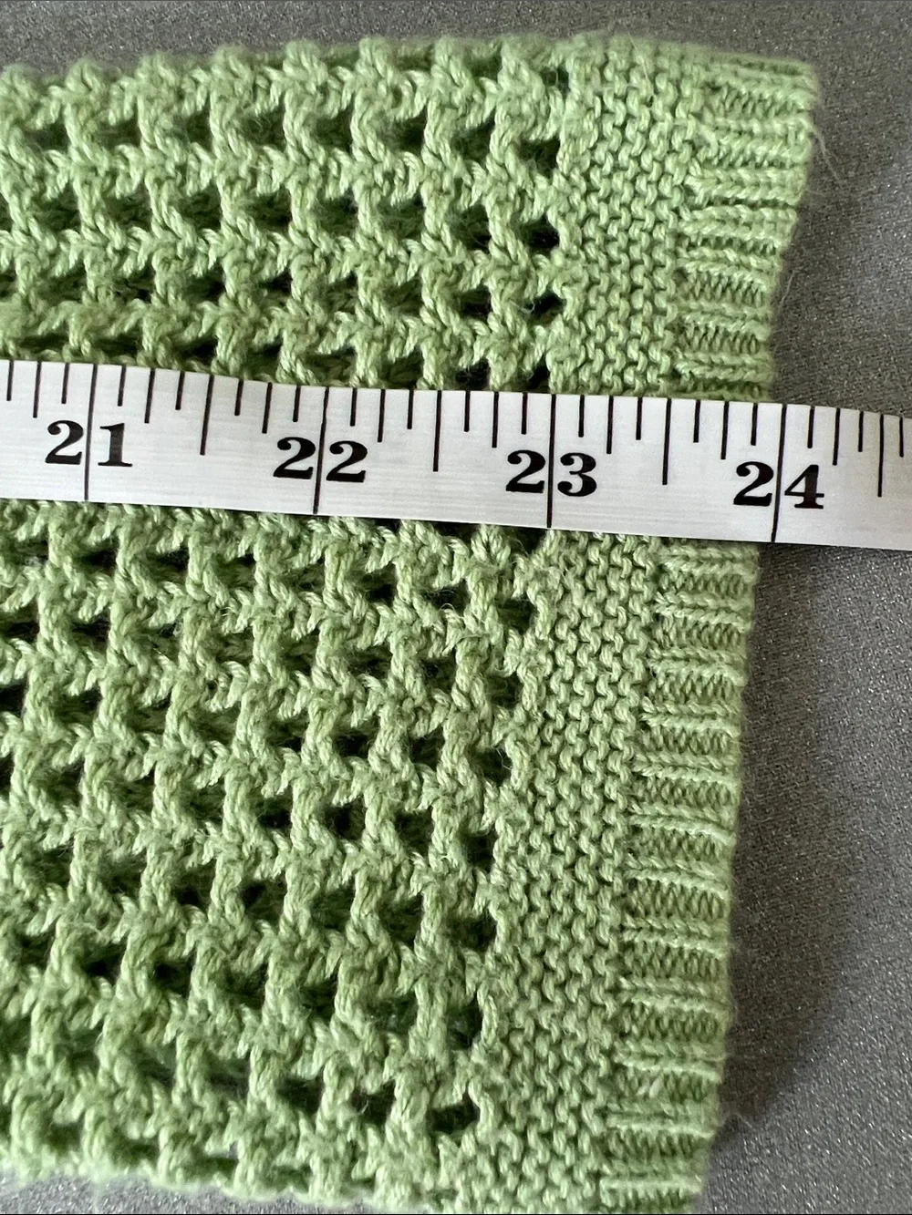 No Comment | Green Cropped Crochet Sweater Pink Watermelon Patches Size XL (16)